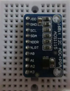 ADS1115 on a breadboard