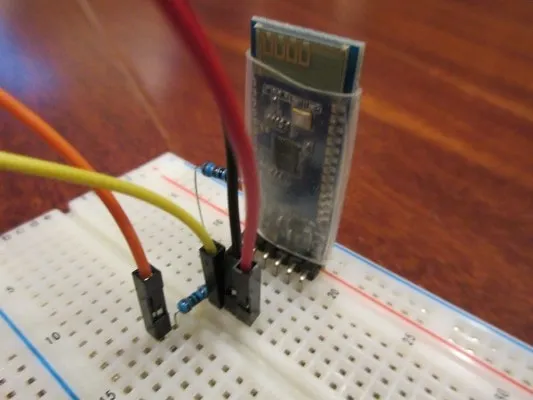 HC-05 module on a breadboard