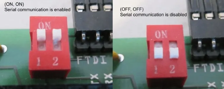 DIP switch controlling serial communication