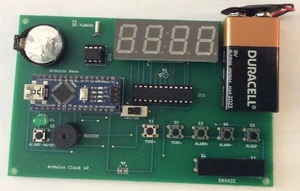 If using 9V battery: Insert the 9V battery into the snap and use double-sided tape to stick it on the PCB.