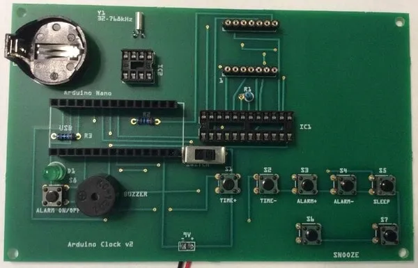 If using 9V battery: Solder the SPST slide switch to the two holes labelled "SWITCH".